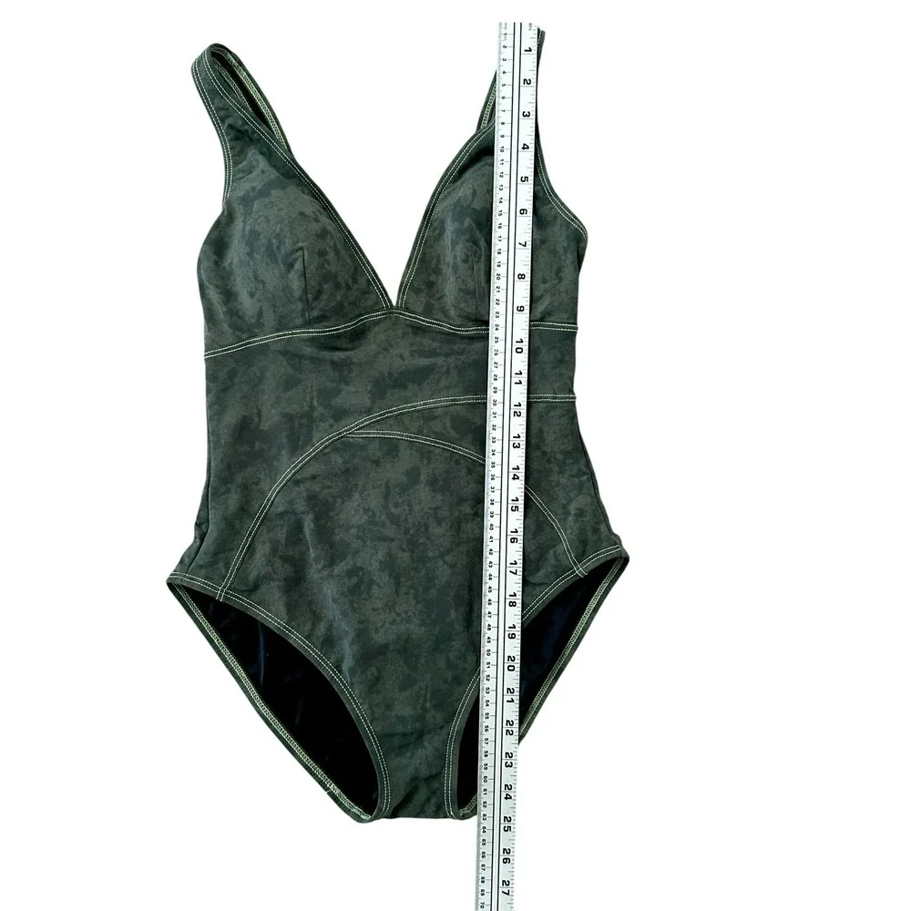 MagicSuit Swimsuit Women's Size 10 Green Faux Suede One Piece‎ Beach Vacation